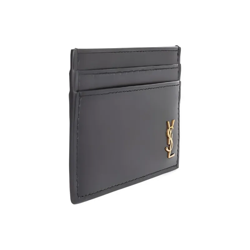 SAINT LAURENT Cow Leather Card Holder Card Holder Men's Black-1