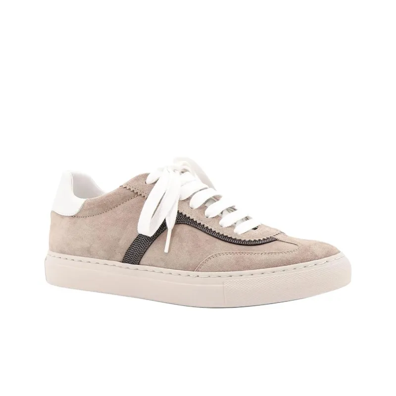 Brunello Cucinelli Bead Embellished Lace Up Sneakers Women's-1