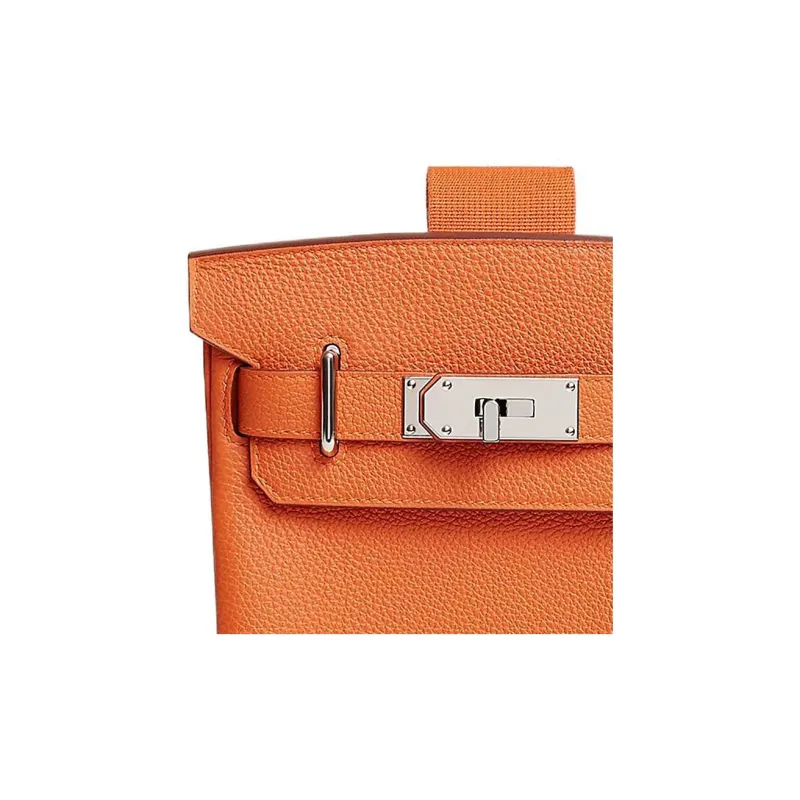 HERMES Hac A Dos Togo Calfskin Shoulder Bag Crossbody Bag Small Size Men's 93 Orange Orange-4