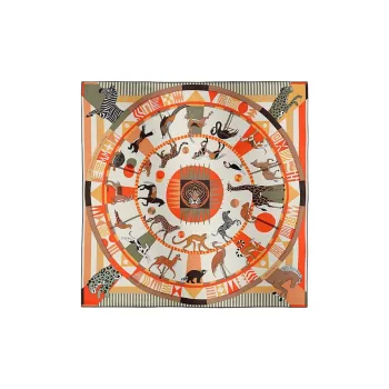 HERMES Mulberry Silk Silk Scarves Women's Orange