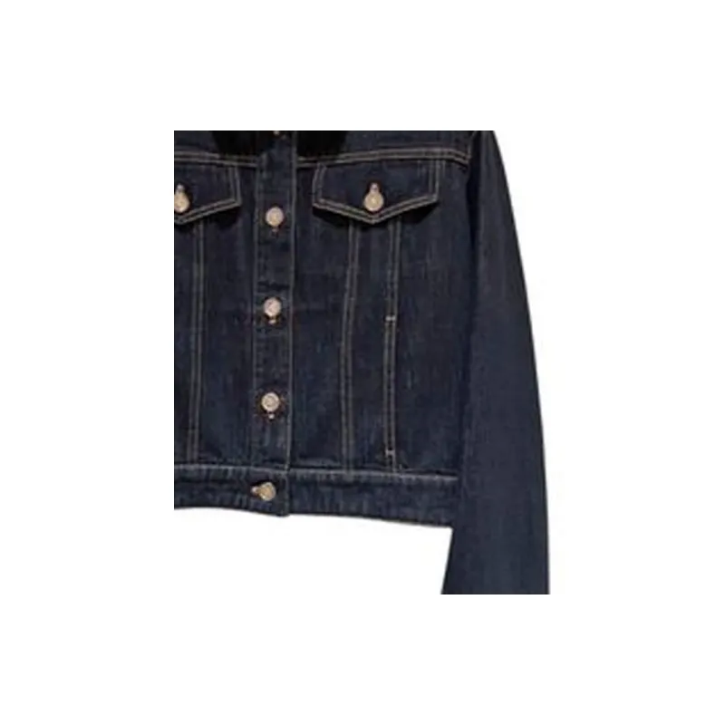 CHANEL Denim Jacket Women's Dark Blue-5