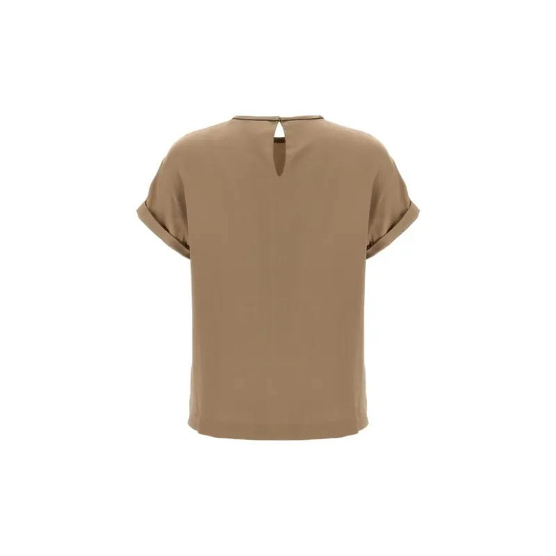 Brunello Cucinelli Satin Crewneck T Shirt-1