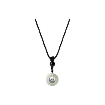 Emerald Hetian Jade Necklaces Pale Greenish White Jade Unisex