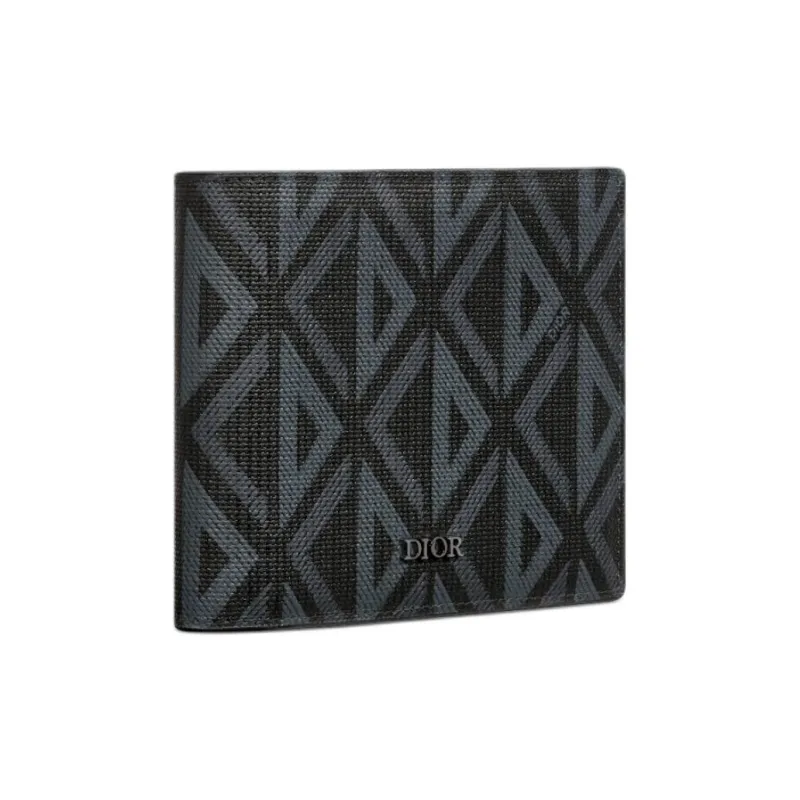 DIOR Canvas With Leather Wallet Men's Black-2
