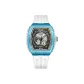 Blue Case White Dial White Rubber Strap