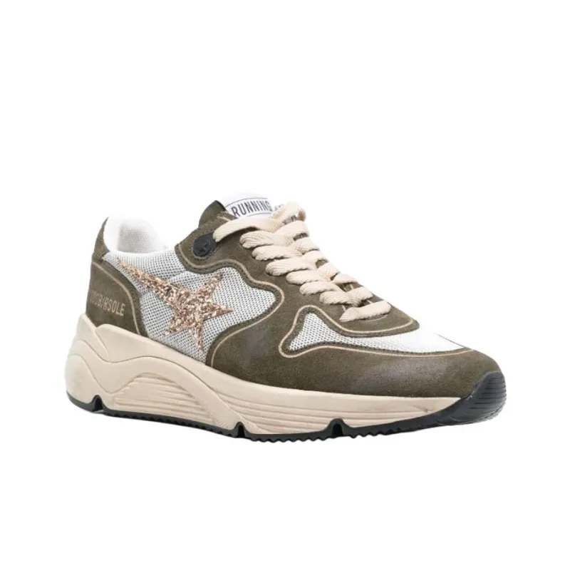 Golden Goose Running Sole Low Top Casual Shoes Women's Olive Green-1