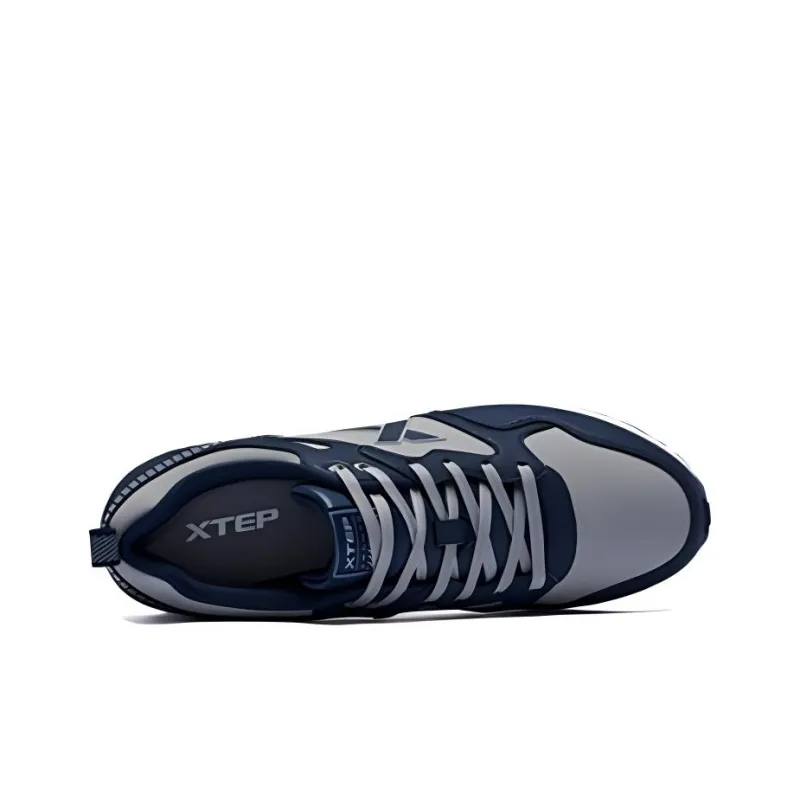 XTEP Shock Absorbing Non Slip Waterproof Breathable And Lightweight Low Top Sports Casual Shoes Men's Gray Blue-1