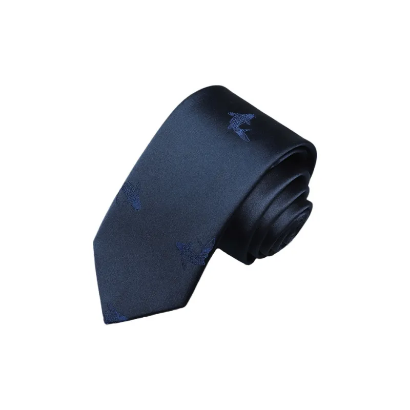 GOLDLION Polyester Ties Men's Gray/Navy Blue-20