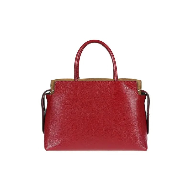 TORY BURCH MERCER Leather Shoulder Bag, Crossbody Bag, Handbag Women's Red-3