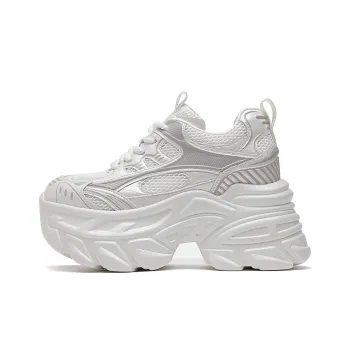 CARDANRO Small sized Sky Vegetables Chunky Sneakers Women's Low Top White/White Silver