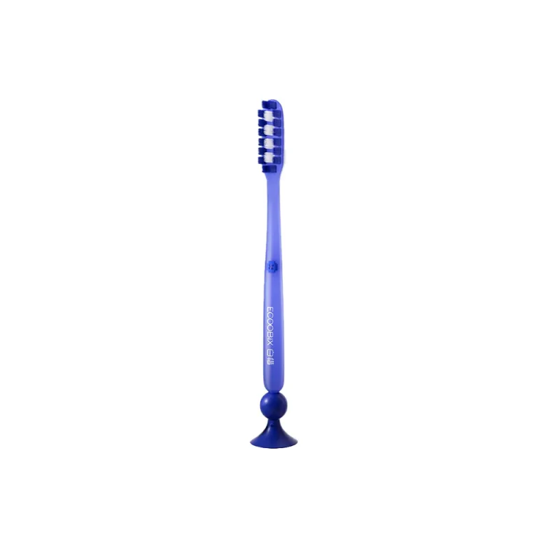 Ecoobix Long Cut Toothbrushes Slip Resistant Handle Bottom Suction Cup-0