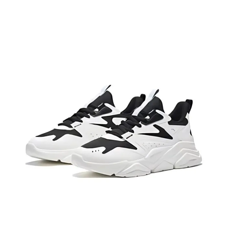Anta Anti Slip Wear Resistant Low Top Casual Shoes Men's White Black-1