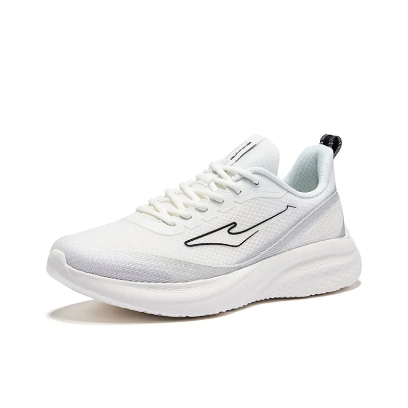 Erke Cushioning Lightweight Low-Top Running Shoes Men's Microcrystal White Bright Silver-2
