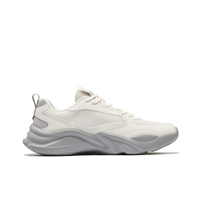 Erke Ci Wu Rebound Wear Resistant Breathable Low Top Casual Shoes Men's Microcrystal White Mist Gray-1