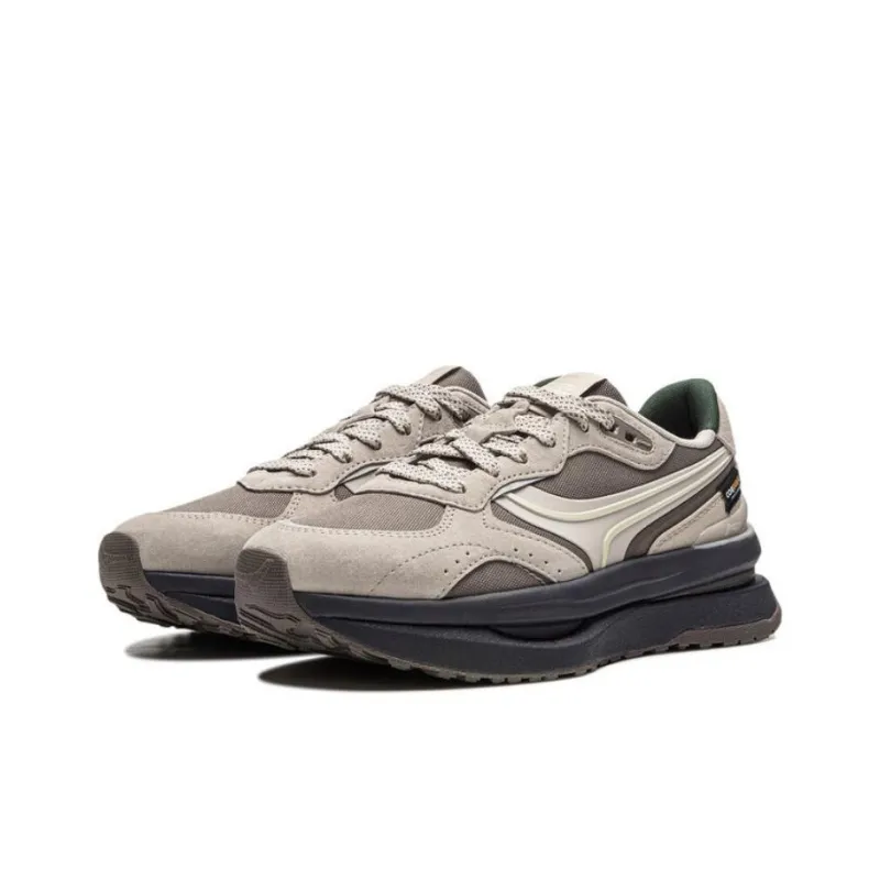 LiNing Zhengrong Cushioning Slip Resistant Breathable Support Rebound Low Top Casual Shoes Women's Gray Brown-2