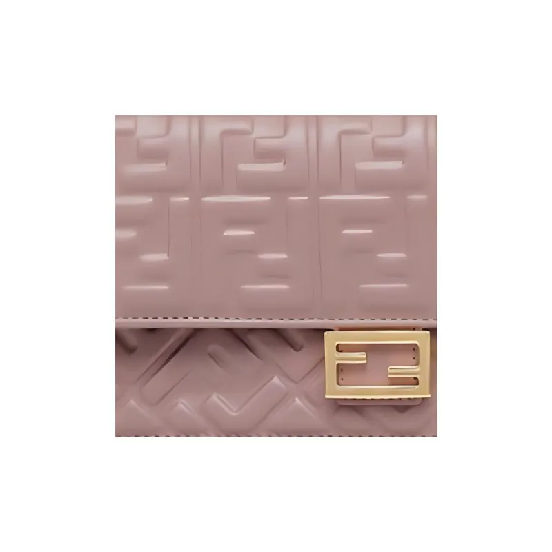 FENDI Baguette Lambskin Portable Crossbody Bag, Shoulder Bag Women's Pink-4