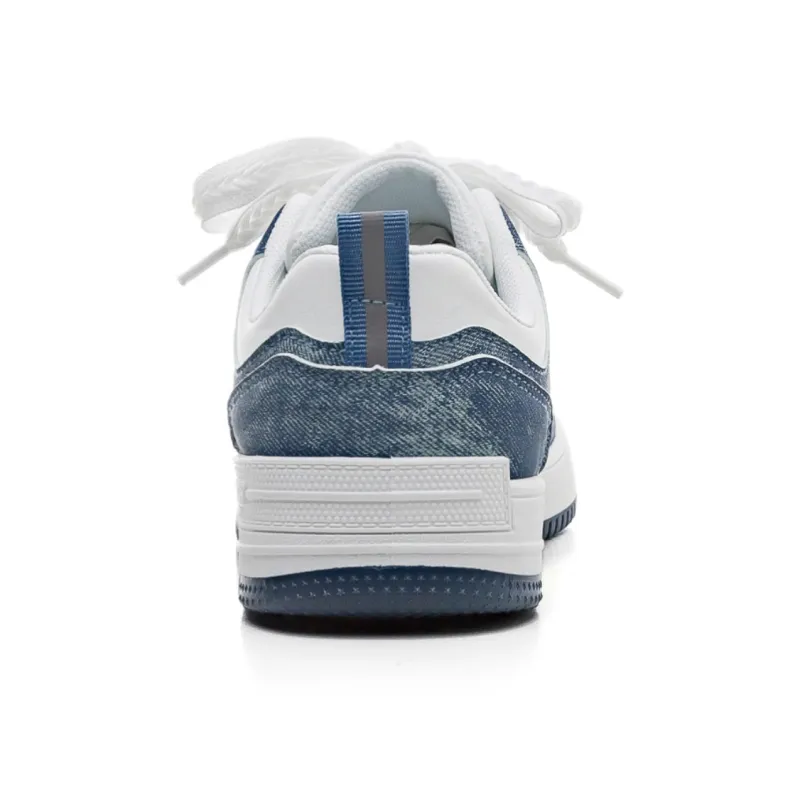 Warrior Lightweight And Breathable Low Top Skateboard Shoes Unisex Denim Blue White-3