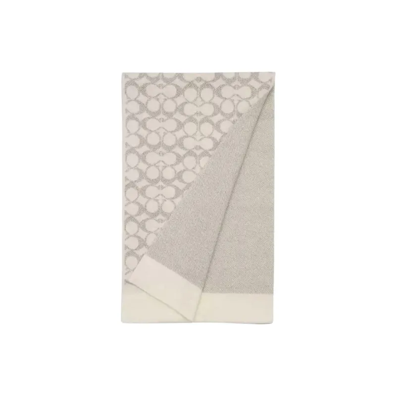 COACH Milu Wool Knit Scarves Unisex Beige-0