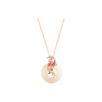 TIMEBOTTLE Necklaces White Jade Women's