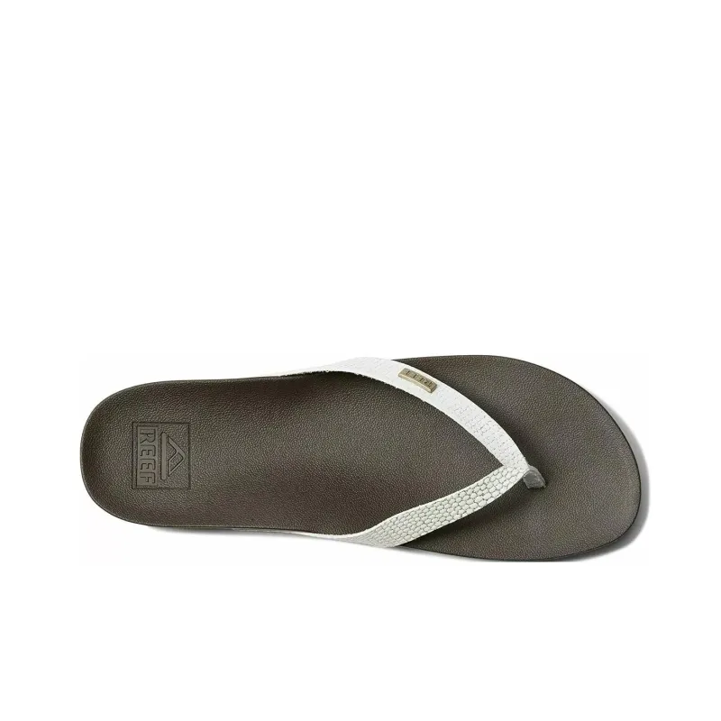 REEF Odor-Resistant Slip-Resistant Flip Flops Women's White Brown-3