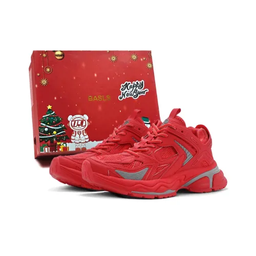 BASLS Chunky Sneakers Unisex Low Top Red/Dirty Red