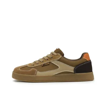 Warrior Anti Slip And Wear Resistant Lightweight Low Top Skateboard Shoes Unisex Khaki Brown Orange