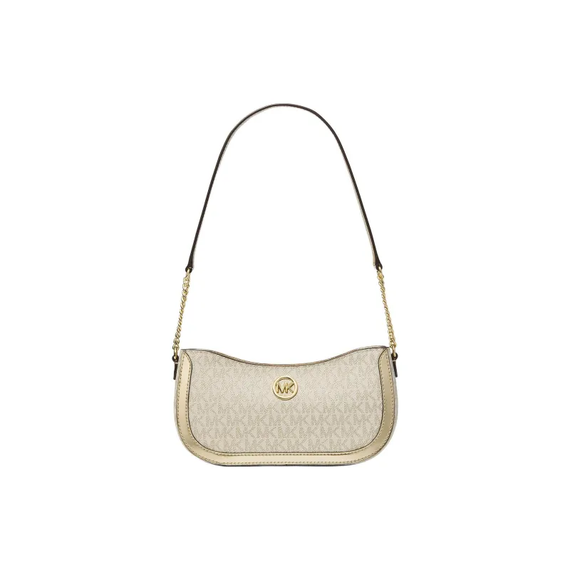 MICHAEL KORS Coated Canvas With Polyester Cotton And Polyurethane Clutch Handbag Shoulder Bag Small Size Women's Gold-0
