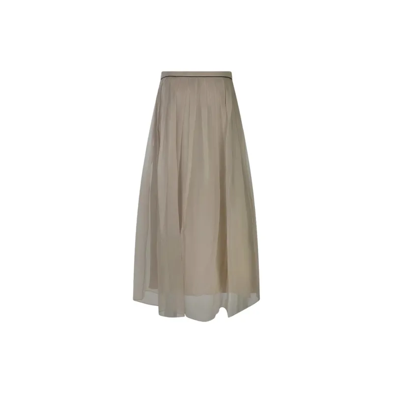 Brunello Cucinelli High Waist Pleated Midi Skirt-1