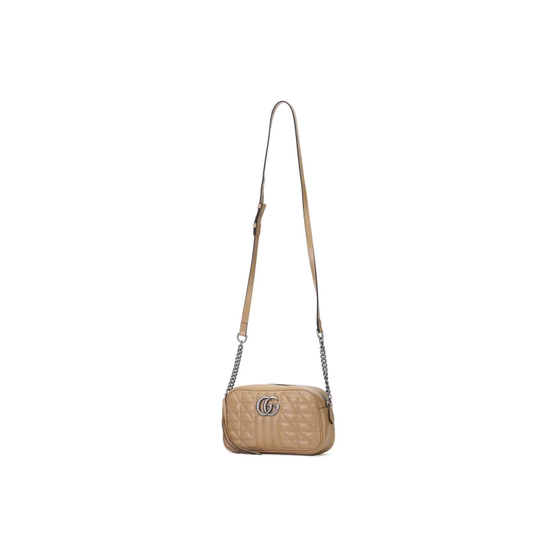 GUCCI GG Marmont Leather Crossbody Bag, Shoulder Bag Women's Rose Beige-1