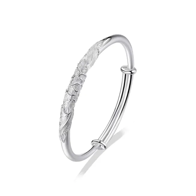 Zheng Tai Fook 999 Fine Silver Bangles Women's-0