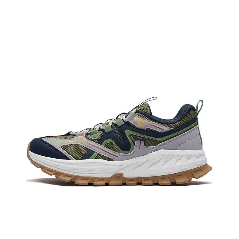 361° Anti Slip Wear Resistant Low Top Running Shoes Men's Gray Green-0