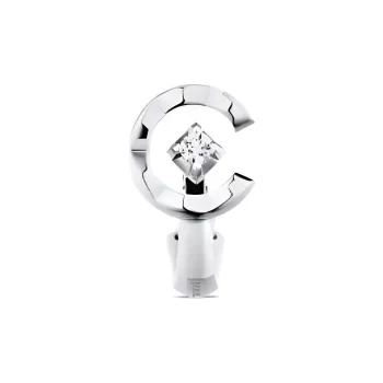 CHANEL 18K White Gold Clip-On Earrings Women's Silver