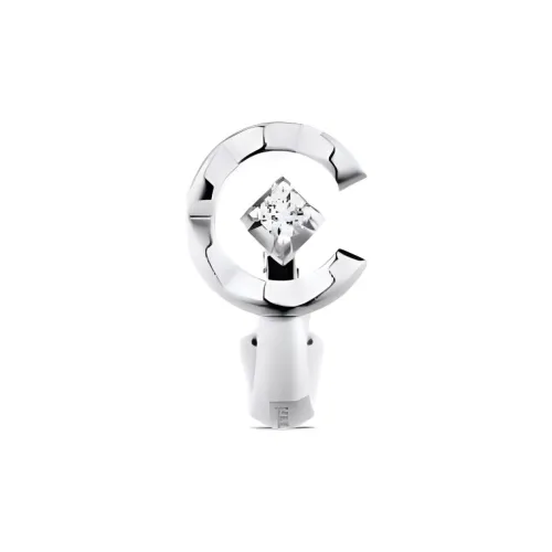 CHANEL 18K White Gold Clip-On Earrings Women's Silver