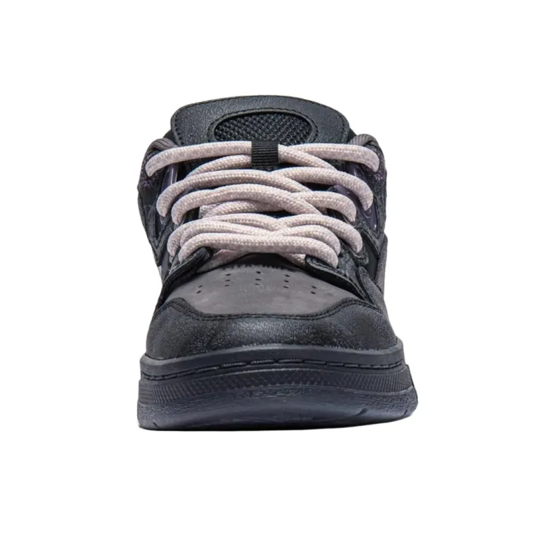PLEASURES x LiNing Wear resistant And Lightweight Low Top Skateboard Shoes Women's Black-4