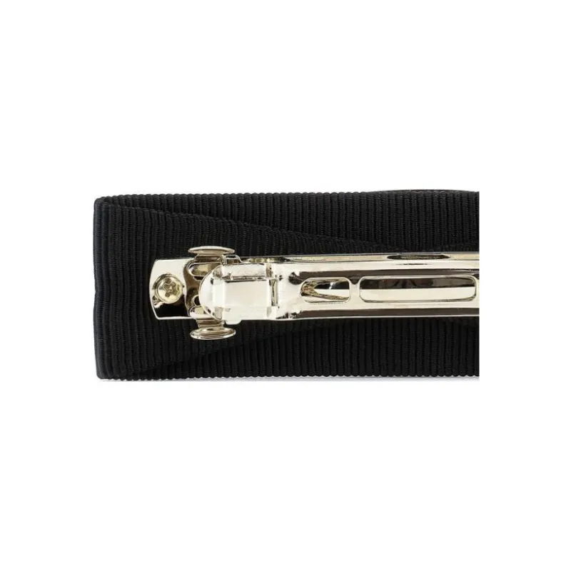 FERRAGAMO Brass, Cotton Hair Clips Women's Black-1