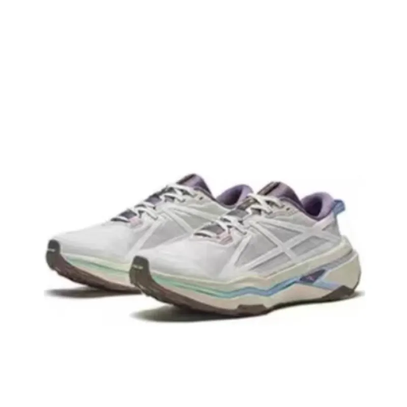 Anta Hunter Fury 2 Anti Slip Wear Resistant Low Top Running Shoes Women's Beige Purple-1