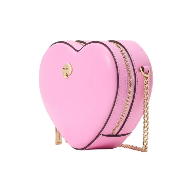 Kate Spade Artificial Leather Heart Shaped Bag, Shoulder Bag, Crossbody Bag Mini Women's Pink-1