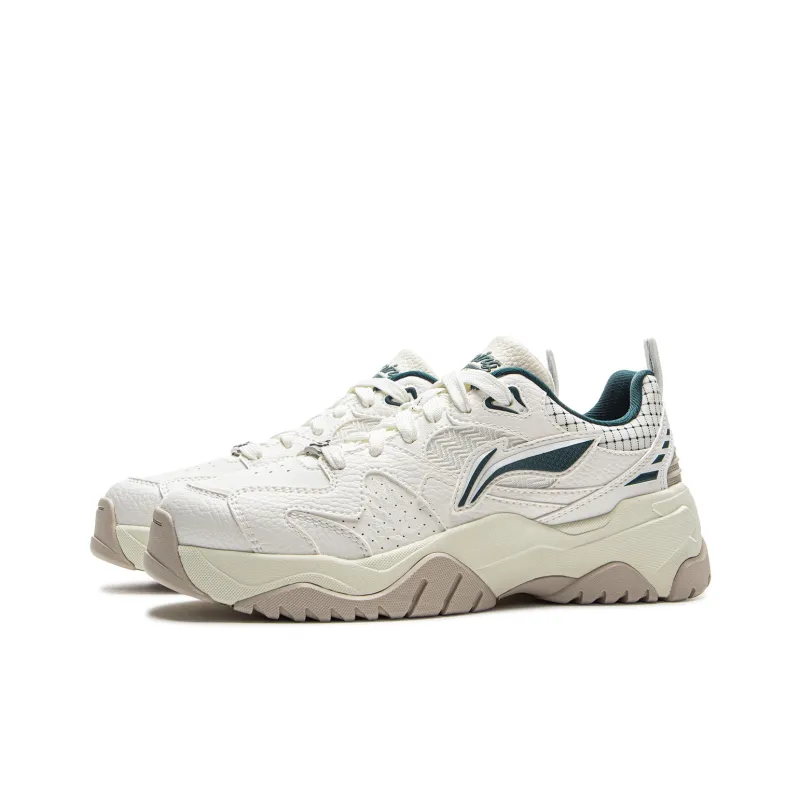 LiNing Tianji 3 Slip Resistant Cushioning Abrasion Resistant Lightweight Low Top Skateboard Shoes Women's White Green-2