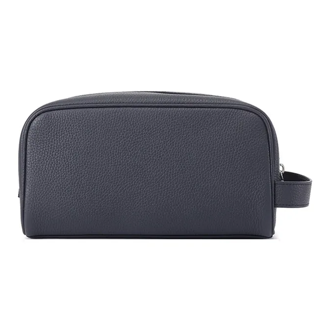 BALLY Cow Leather Storage Bag, Toiletry Bag Men's Midnight Blue-2
