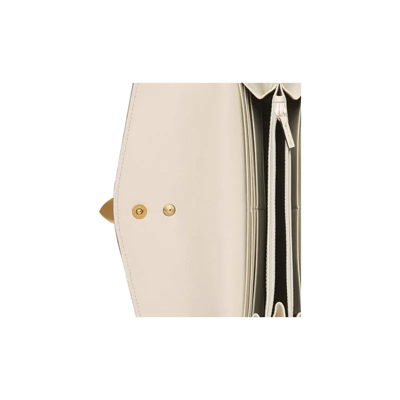 GUCCI Sylvie Leather Long Flap Wallet Women's White-4