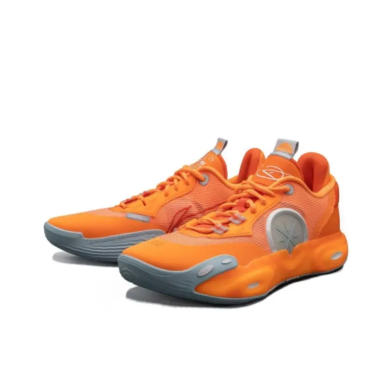 LiNing All City 12 Anti Slip Wear Resistant Low Top Basketball Shoes Men's Orange-2