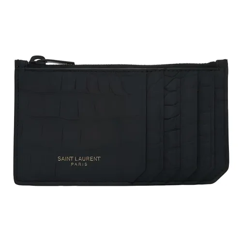 SAINT LAURENT Cow Leather Card Holder Card Holder Men's Black