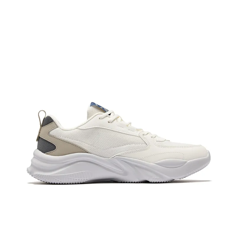 Erke Ci Wu Rebound Wear Resistant Breathable Low Top Casual Shoes Men's Microcrystal White Steel Gray-1