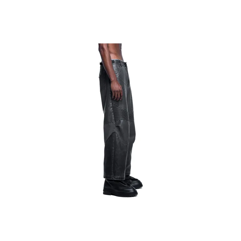 TBHNP Leather Pants Unisex Washed Black-5