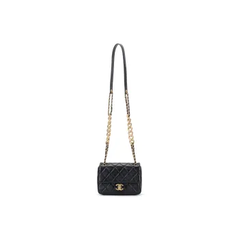 CHANEL Lambskin Portable Crossbody Bag, Shoulder Bag Mini Women's Black