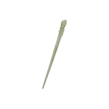 Jade Charm Yao Hetian Jade Hairpin Pale Greenish White Jade Women's