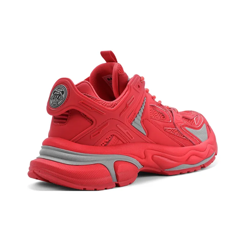 BASLS Chunky Sneakers Unisex Low Top Red/Dirty Red-1