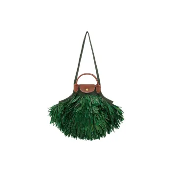LONGCHAMP Le Pliage Collection Cotton One Shoulder Handbags Large Size Women's Green