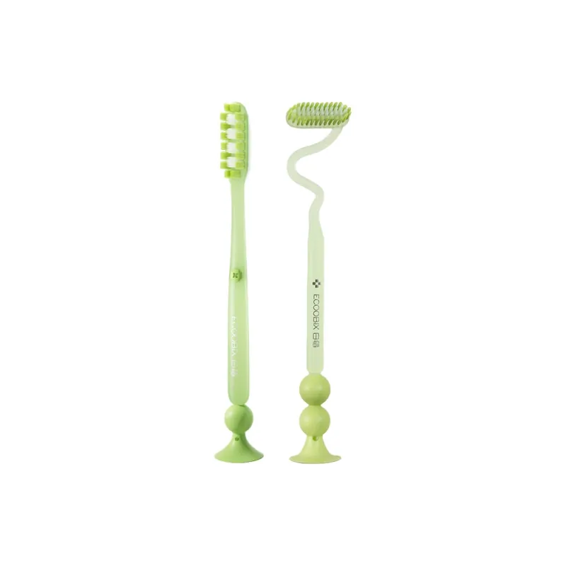 Ecoobix Z Shaped Toothbrush+Long Head Toothbrush Combo Sets Up And Down Vertical Brush With Bottom Suction Cup-7