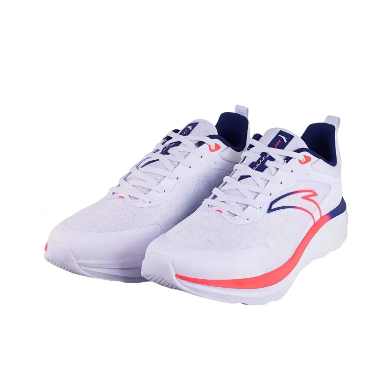 Anta Durable Cushioning Low Top Running Shoes Men's White Pink Blue-1